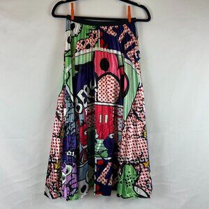 Unbranded Sesame Street Skirt Multi-Colored Characters Pleated Elastic Waist